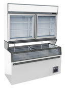 COMBISTEEL WALL-MOUNTED FREEZER WHITE 2 GLASS DOORS