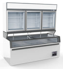 COMBISTEEL WALL-MOUNTED FREEZER WHITE 3 GLASS DOORS