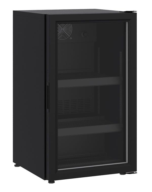 COMBISTEEL REFRIGERATOR TABLE TOP MODEL GLASS DOOR 136L BLACK 