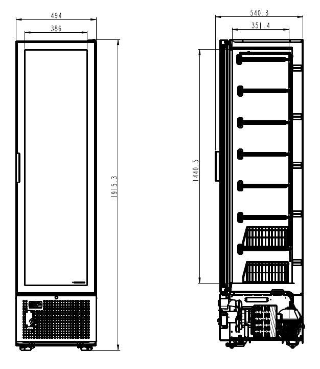 COMBISTEEL FREEZER 1 GLASS DOOR 221L 