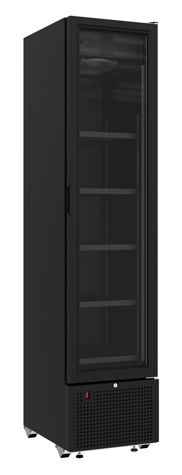 COMBISTEEL REFRIGERATOR 1 GLASS DOOR BLACK 348L 