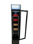 COMBISTEEL KÜHLSCHRANK GLASTÜR SCHMALL SCHWARZ