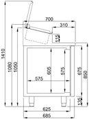 COMBISTEEL SALADETTE 3 TÜREN 10x 1/3GN BEHÄLTER