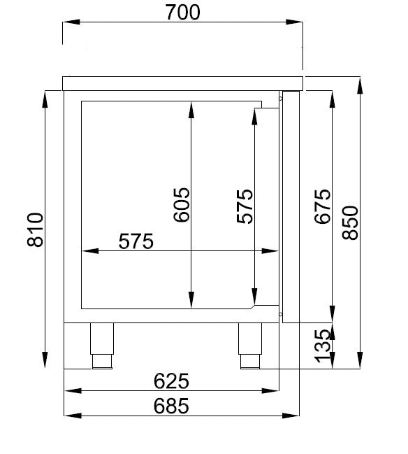 COMPTOIR RÉFRIGÉRÉ COMBISTEEL 700 4 PORTES 
