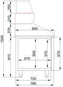 COMBISTEEL PIZZA TABLE WITH 2 DOORS AND 5 DRAWERS