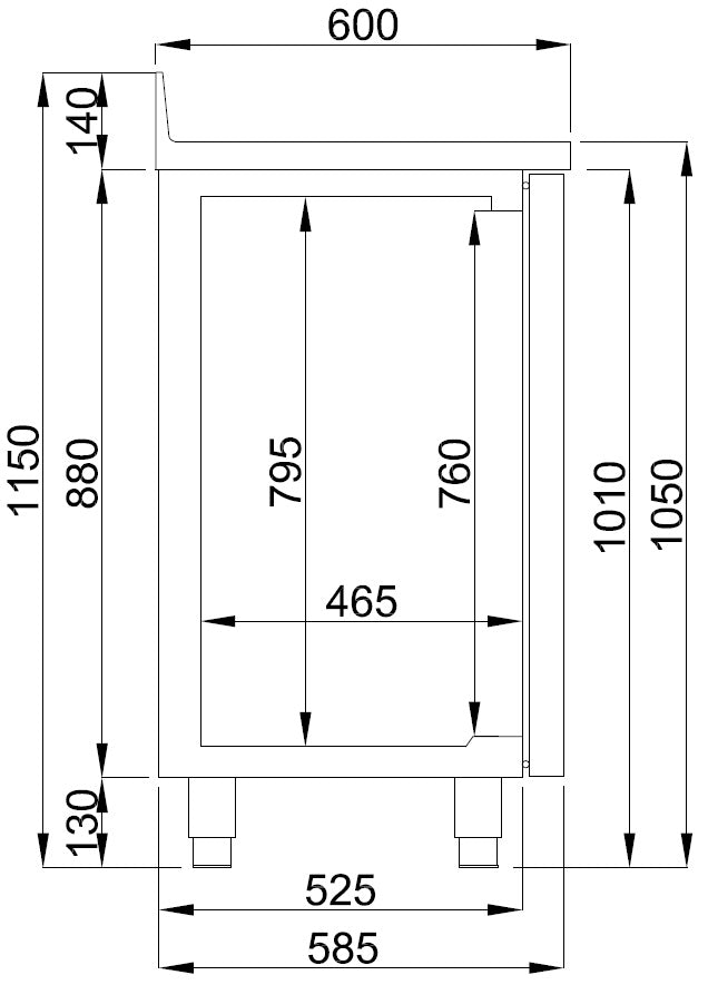 COMBISTEEL 600 REFRIGERATED COUNTER 3 DOORS WITH COFFEE DRAWER 