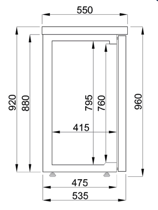COMBISTEEL BAR COOLER BLACK 3 DOORS 