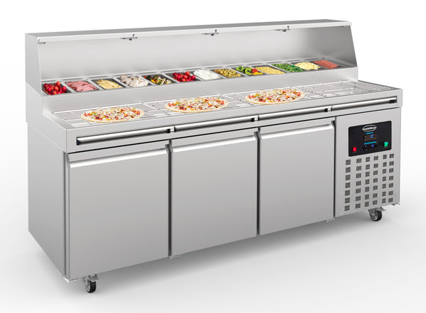 COMBISTEEL PIZZA TABLE 3 DOORS 13x 1/3GN CONTAINERS 