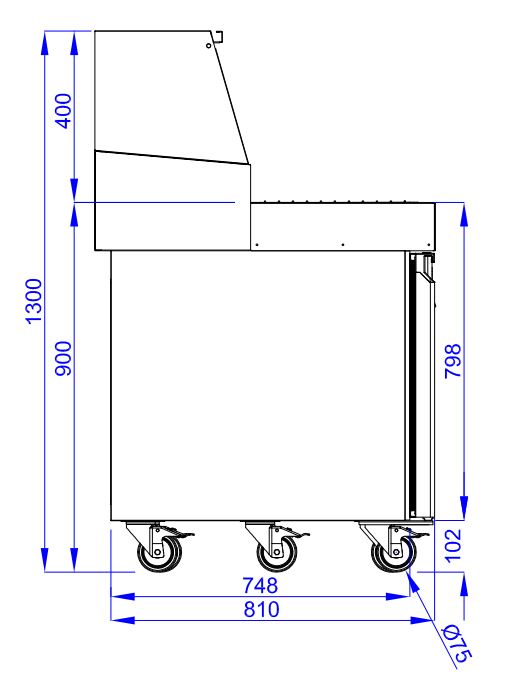 COMBISTEEL PIZZA TABLE 3 DOORS 13x 1/3GN CONTAINERS 