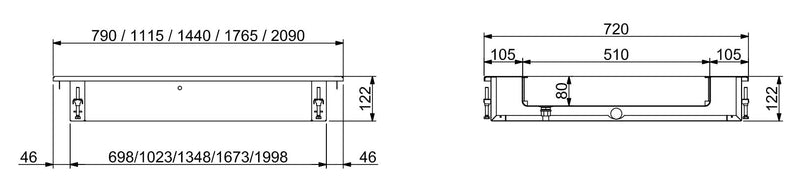 COMBISTEEL BUILT-IN CRUSHED ICE TUB 3/1 