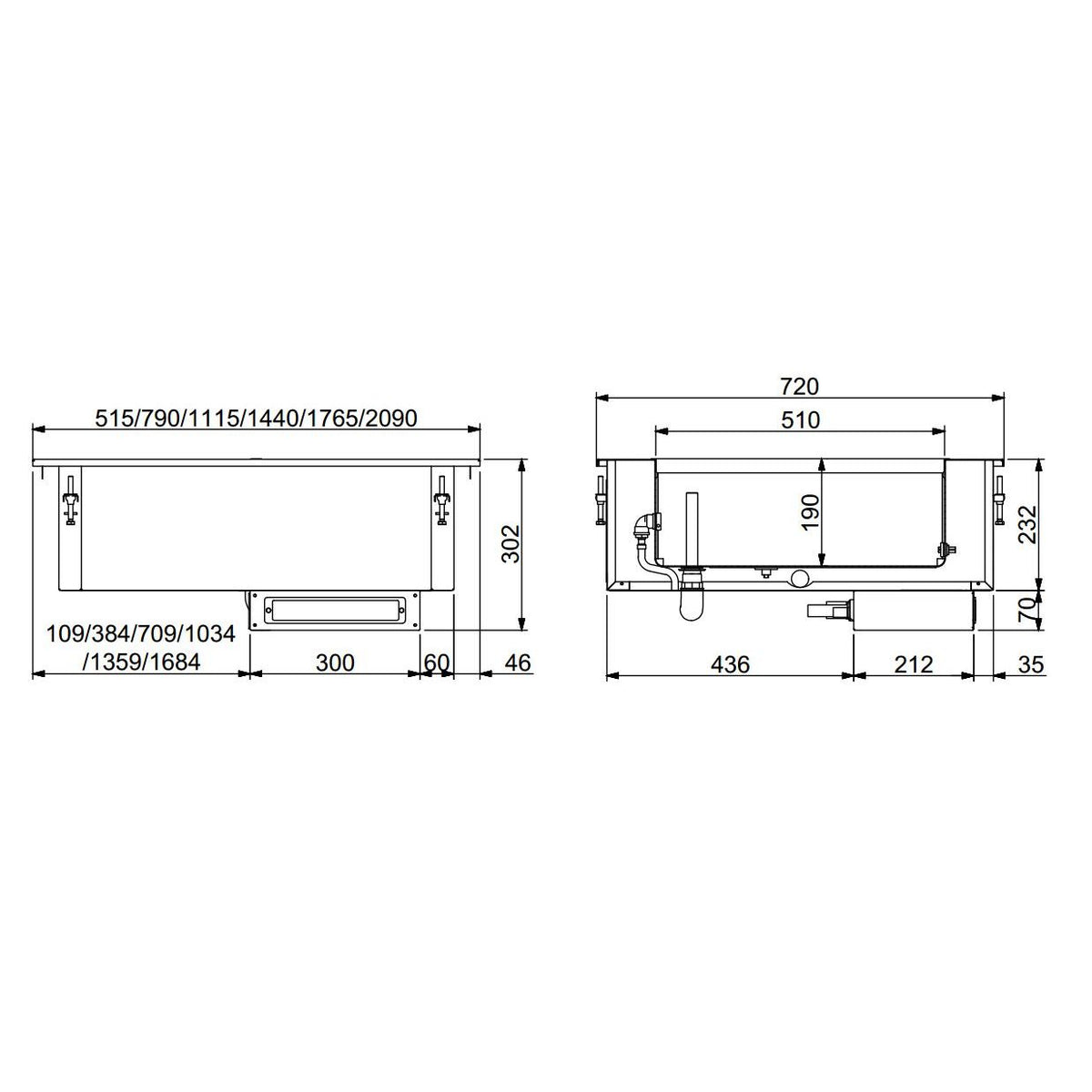 COMBISTEEL BUILT-IN BAIN-MARIE 3/1 - AUTOMATIC WATER FILLING 