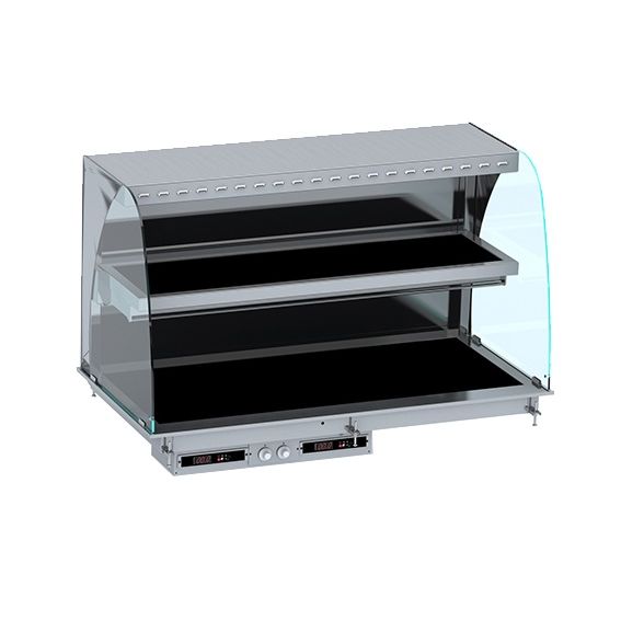 COMBISTEEL BUILT-IN WALL MODEL HEATING DISPLAY CASE CERAMIC ROUND - BLACK 4/1 