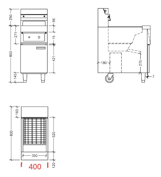 COMBISTEEL ELEKTRO FRITEUSE 1X 25L