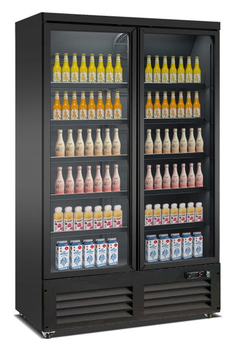 COMBISTEEL REFRIGERATOR 2 GLASS DOORS BLACK CEB-1200R BL