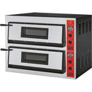 Stalgast GGF pizza oven with two chambers for 8 pizzas at 360 mm, fully fireclayed, 12 kW, 1010 x 850 x 750 mm (W x D x H)