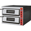 Stalgast GGF Pizzaofen mit zwei Kammern für 12 Pizzen à 360 mm, Vollschamott, 18 kW, 1010 x 1210 x 750mm (BxTxH)