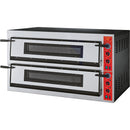 Stalgast GGF pizza oven with two chambers for 12 pizzas at 360 mm, fully fireclayed, 18 kW, 1370 x 850 x 750 mm (W x D x H)