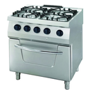 MAXIMA Gastro Heavy Duty Herd - 4 Brenner - Doppeleinheit - 70 cm Tief – 34 kW – Gas inkl. Backofen