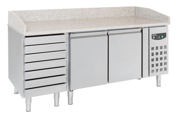 COMBISTEEL PIZZA TABLE 2 DOORS 7 DOUGH DRAWERS 