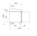 COMBISTEEL PIZZATISCH 2 TÜREN 7 TEIGSCHUBLADEN