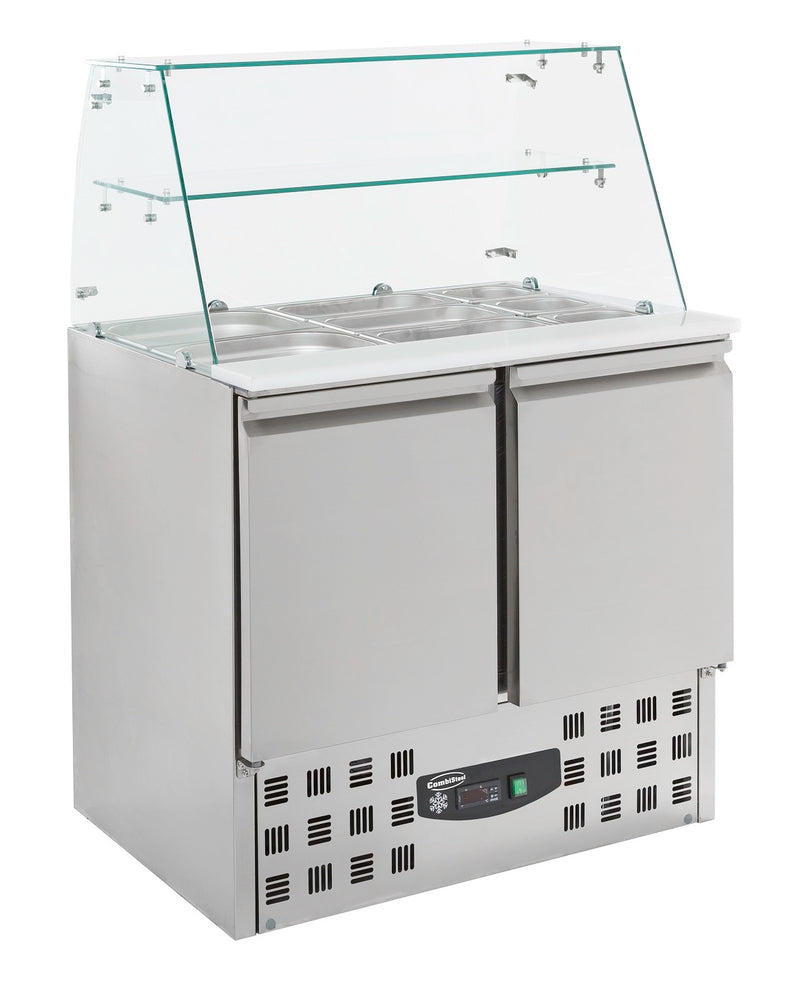 COMBISTEEL REFRIGERATED SALADETTE WITH GLASS 2 DOORS 