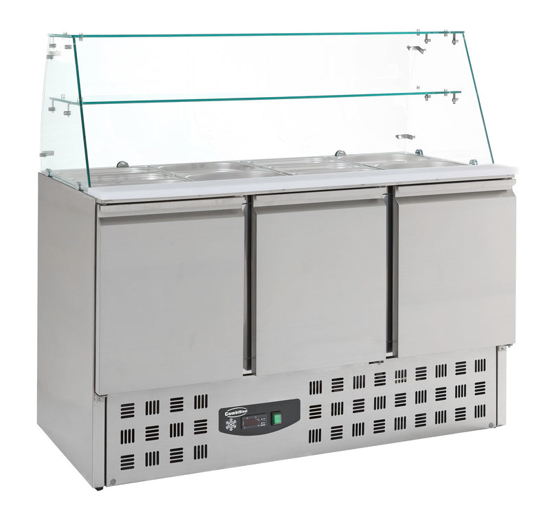 COMBISTEEL REFRIGERATED SALADETTE WITH GLASS 3 DOORS 