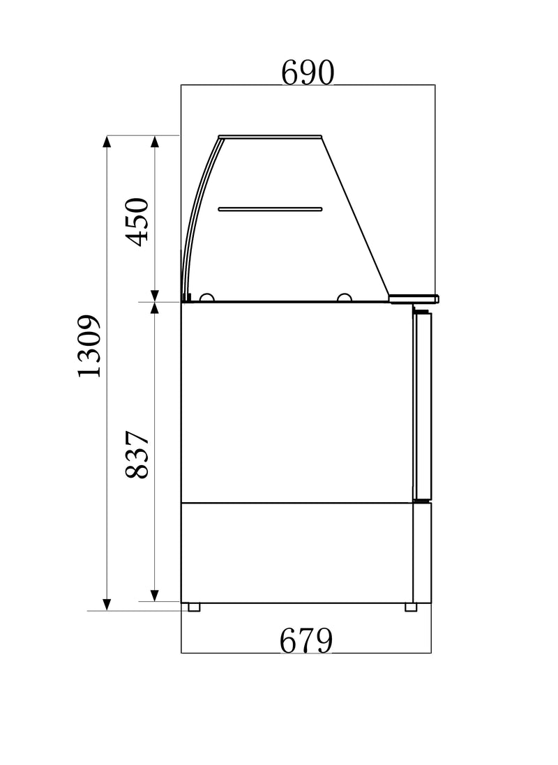 COMBISTEEL REFRIGERATED SALADETTE WITH GLASS 3 DOORS 