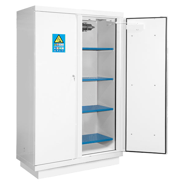 Ecosafe Sicherheitsschrank 90 Min Lithiumbatterien 2 Türen + 1 Feuerlöscher Ex200li + 4 Einlegeböden E35li