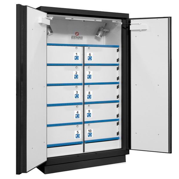 Ecosafe 2-türiger Schrank mit Fächern zur Lagerung von Lithiumbatterien