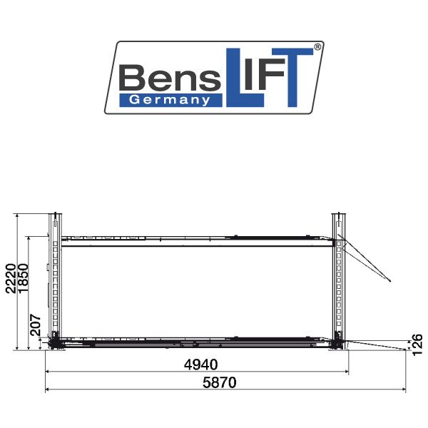 Benslift 4 Säulen Hebebühne