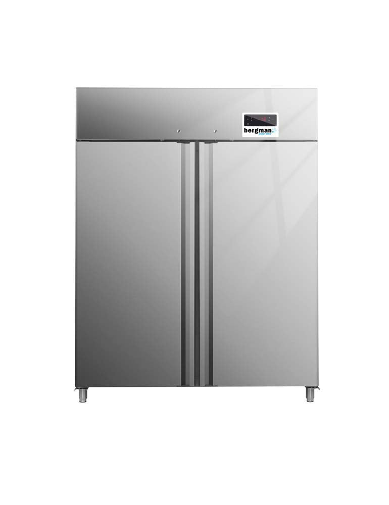 Bergman Ecoline 1400 Gastro Edelstahl-Tiefkühlschrank 2-Türig Gn 2/1 -1300 L