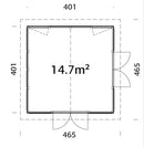 Palmako Sommerhaus Isabella 14,7 m² aus Holz, 90 mm
