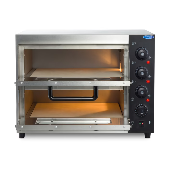 MAXIMA Gastro Pizzaofen - Passt 2 x Ø 40 cm Pizzas - Doppeldeck