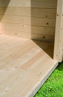 Karibu Gartensauna "Saunahaus Cuben mit Vorraum" 5 Personen Natur ohne Ofen