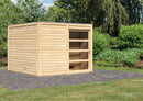 Karibu Gartensauna "Saunahaus Cuben mit Vorraum" 5 Personen Natur ohne Ofen