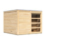 Karibu Gartensauna "Saunahaus Cuben mit Vorraum" 5 Personen Natur ohne Ofen