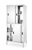 Hendi pass-through cabinet with partition and sliding doors