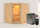 Karibu Innensauna "Sauna Marla 1" 4 Personen 9 kW Bio-Kombi Ofen + Steuergerät HUUM WIFI