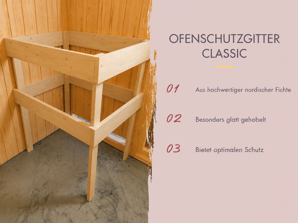Karibu Sauna Malin inkl. 9 kW Ofen mit ext. Steuerung, ohne Dachkranz, mit Klarglas Ganzglastür