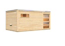 Karibu Gartensauna "Saunahaus Hygge mit Vorraum" 5 Personen Natur ohne Ofen
