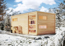 Karibu Gartensauna "Saunahaus Hygge mit Vorraum" 5 Personen Natur ohne Ofen