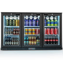 Stalgast Bar Display Cooler, drei Flügeltüren, 1350x530x835 mm (BxTxH), schwarz