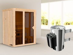 Karibu Sauna Irava 1 - inkl. 3,6 kW Ofen integr. Steuerung – Vorschau 1