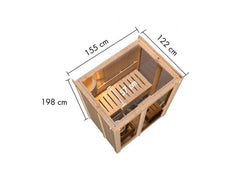 Karibu Sauna Irava 1 - inkl. 3,6 kW Ofen ext. Steuerung – Vorschau 4