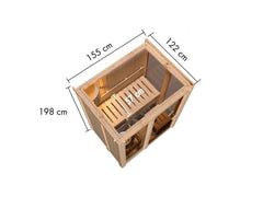 Karibu Sauna Irava 1 - inkl. 3,6 kW Bioofen ext. Steuerung – Vorschau 4