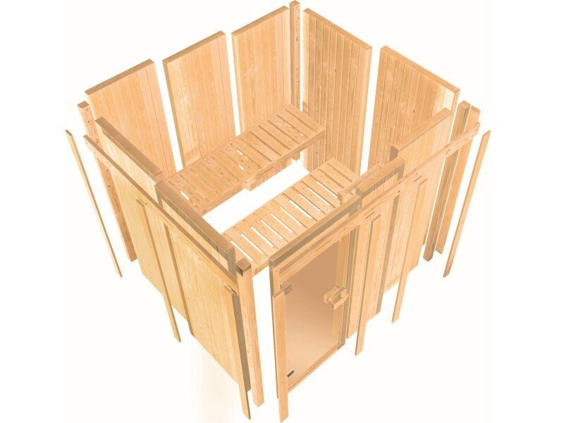 Karibu Sauna Irava 1 - inkl. 3,6 kW Bioofen ext. Steuerung