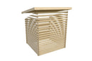Karibu Gartenhaus “Trittau 5” Pultdach zum Wohnen mit Anbau/Terrasse aus Holz in Natur