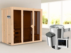 Karibu Sauna Irava 2 inkl. 3,6 kW Ofen ext. Steuerung – Vorschau 1
