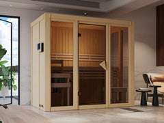Karibu Sauna Irava 2 inkl. 3,6 kW Ofen ext. Steuerung – Vorschau 3