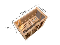 Karibu Sauna Irava 2 inkl. 3,6 kW Ofen ext. Steuerung – Vorschau 4